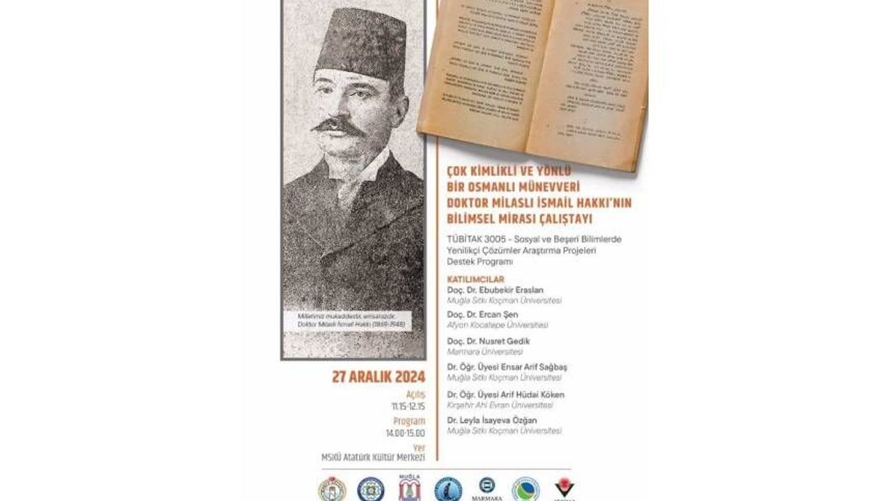 MSKÜ’de "Osmanlı Münevveri Doktor Milaslı İsmail Hakkı’nın Bilimsel Mirası Çalıştayı" gerçekleştirilecek