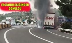 AYDIN-MUĞLA KARAYOLU'NDA SEYİR HALİNDEKİ TIR ALEV ALDI