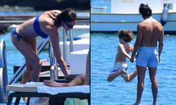 HANDE ATAİZİ SEVGİLİSİ DİNÇ AYDOĞU VE OĞLU LEON'LA BODRUM TATİLİNDE