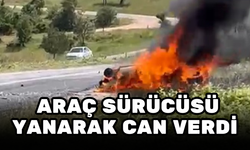 FECİ KAZA! ARAÇ SÜRÜCÜSÜ YANARAK CAN VERDİ