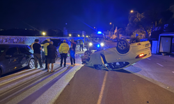 Bodrum’da gece yarısı feci kaza: Araç takla attı