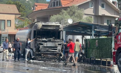 Fethiye akaryakıt istasyonunda yangın: Tır küle döndü