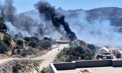Bodrum'da şantiyedeki patlama, makilik alanı yaktı