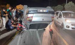Ters şeride girdi, ters döndü: Sürücü yaralı