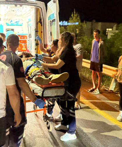 Bodrum'da motosiklet domuza çarptı: İki yaralı