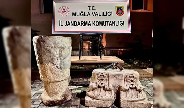 KAVAKLIDERE'DE KAÇAK KAZI YAPAN ŞAHIS YAKALANDI