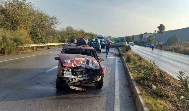 Milas-Bodrum yolunda zincirleme kaza: 2 yaralı