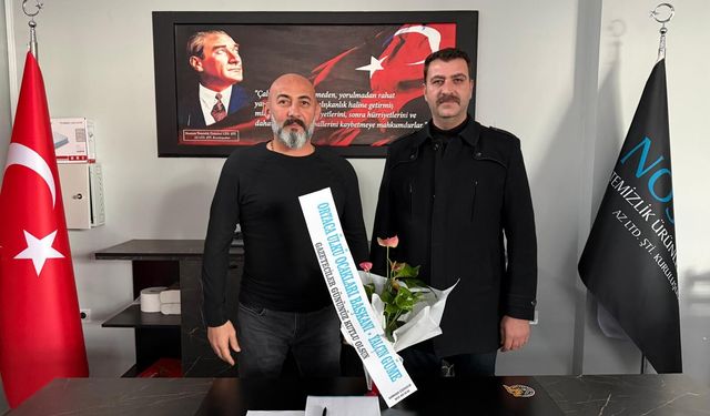Ortaca Ülkü Ocakları Başkanı Yalçın Güme, Metin Gire'yi Gazeteciler Günü'nde ziyaret etti