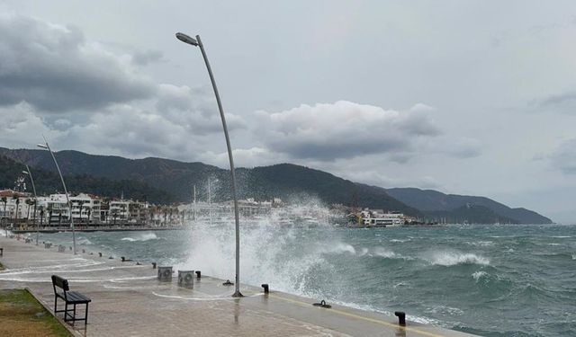 Ağaçlar devrildi, konteynerler yıkıldı! Marmaris’i fırtına vurdu!