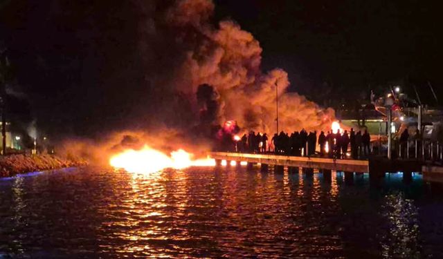 Bodrum'da peş peşe yangınlar: Marinada beş yat ve işçi barakaları yandı