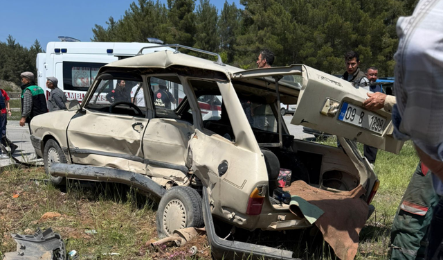 Muğla-Denizli karayolunda iki araç çarpıştı: Bir ölü
