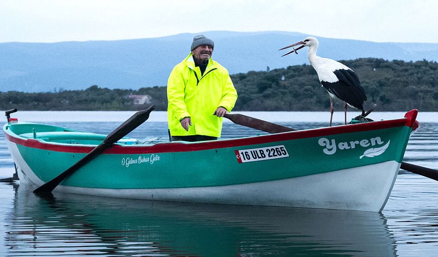 Yaren leylek, 15’inci kez Balıkçı Adem ile buluştu