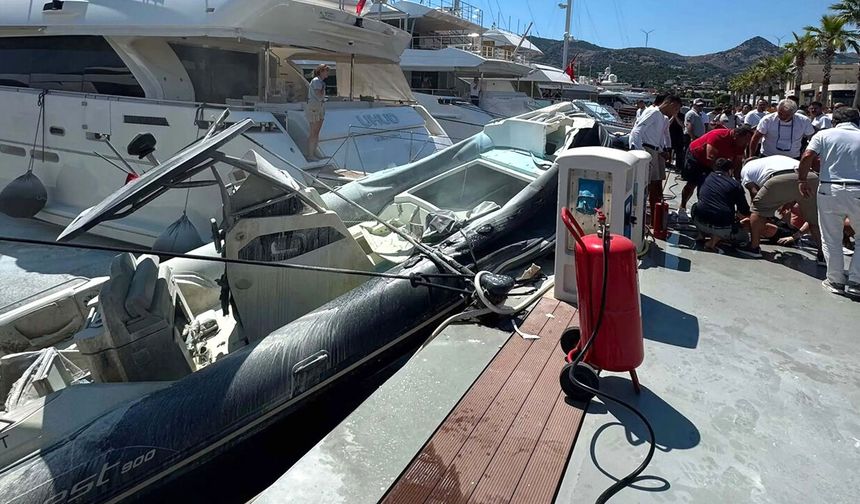 Bodrum'da marinaya demirli lastik botta patlama: Bir kişi yaralı