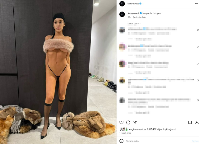 ÜNLÜ RAPÇİ KANYE WEST EŞİNİNİN MÜSTEHCEN POZLARINI YAYINLADI