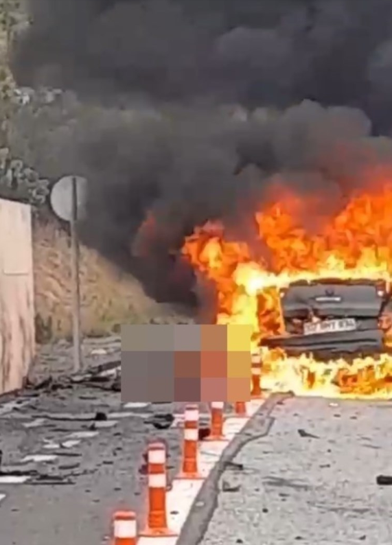 KAZA YAPAN OTOMOBİL YANMIŞTI! TURİSTLERİN İSİMLERİ BELLİ OLDU