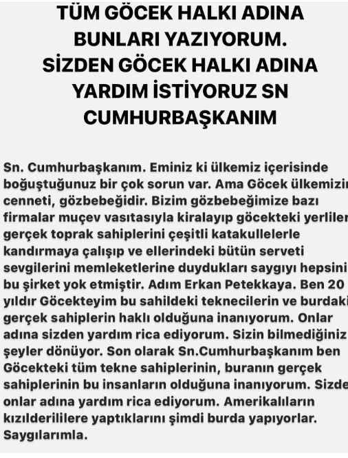 AMERİKALILARIN KIZILDERİLİLERE YAPTIKLARINI ŞİMDİ GÖCEK'TE YAPIYORLAR