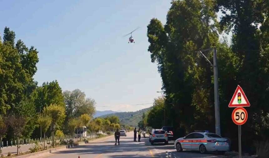 ORTACA-DALYAN YOLUNDA CAYROKOPTER İLE HAVADAN TRAFİK DENETİMİ