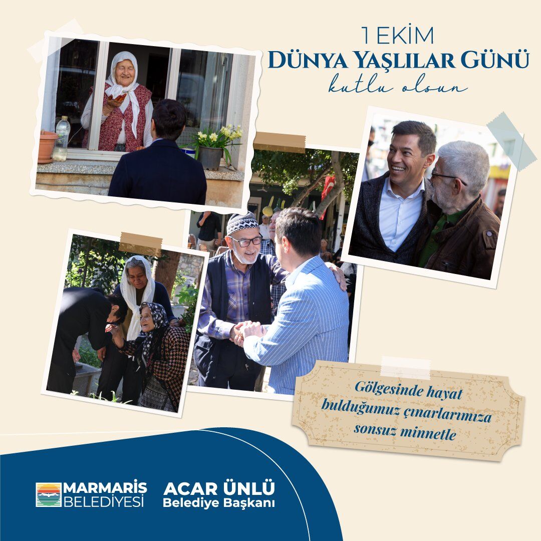 Marmaris Belediye Başkanı Ünlü'den 1 asırlık yaşlı çifte ziyaret