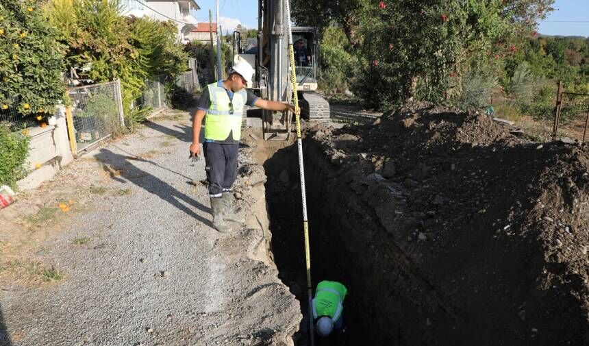 Dalaman'da 2 bin 250 metrelik kanalizasyon hat çalışması ile foseptik sorununa çözüm