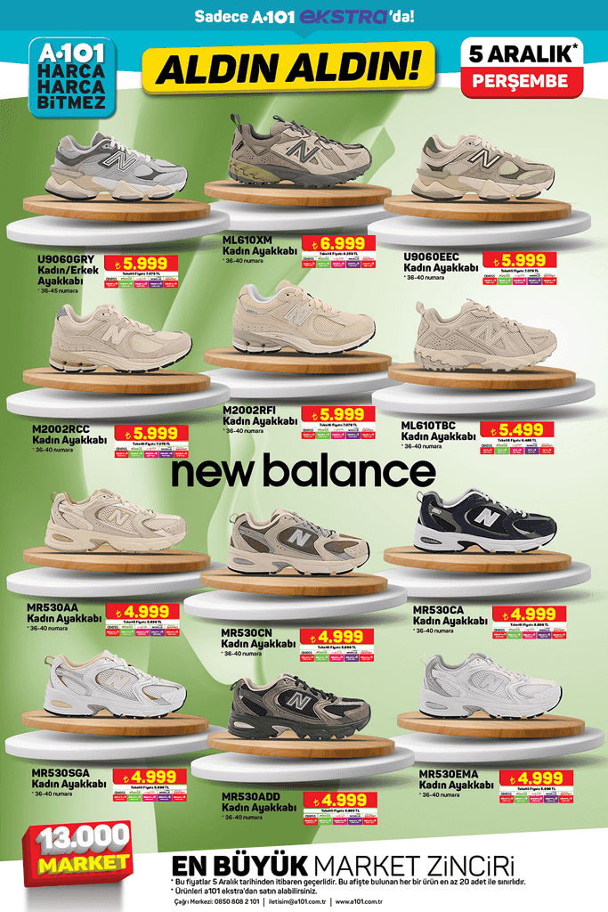 A101'den 1 haftalık dev yılbaşı indirimi; Columbia montlardan New Balance ayakkabılara