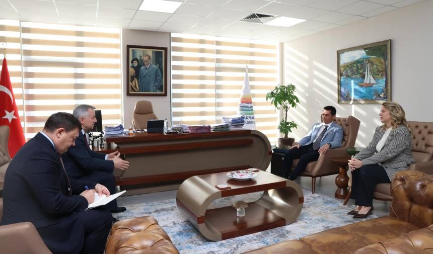 Moldova Büyükelçisi Croitor, Marmaris Belediye Başkanı Ünlü’yü ziyaret etti