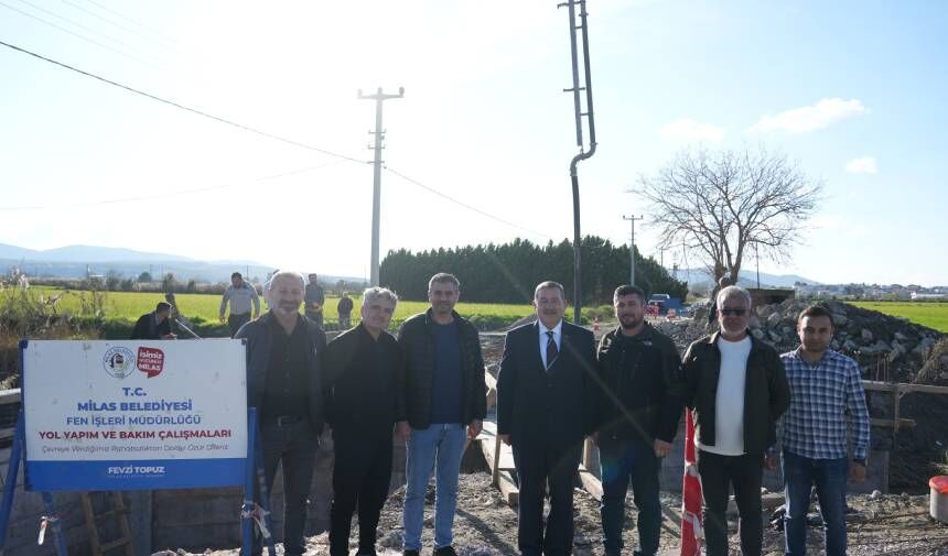 Milas'ta köprü inşası sona yaklaştı, hastane yolunda çalışmalar sürüyor