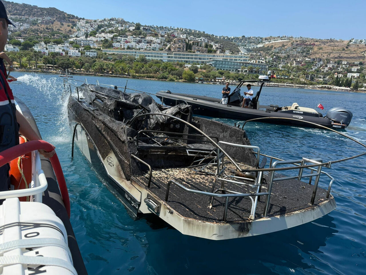 Bodrum Gündoğan'da tekne yangını!