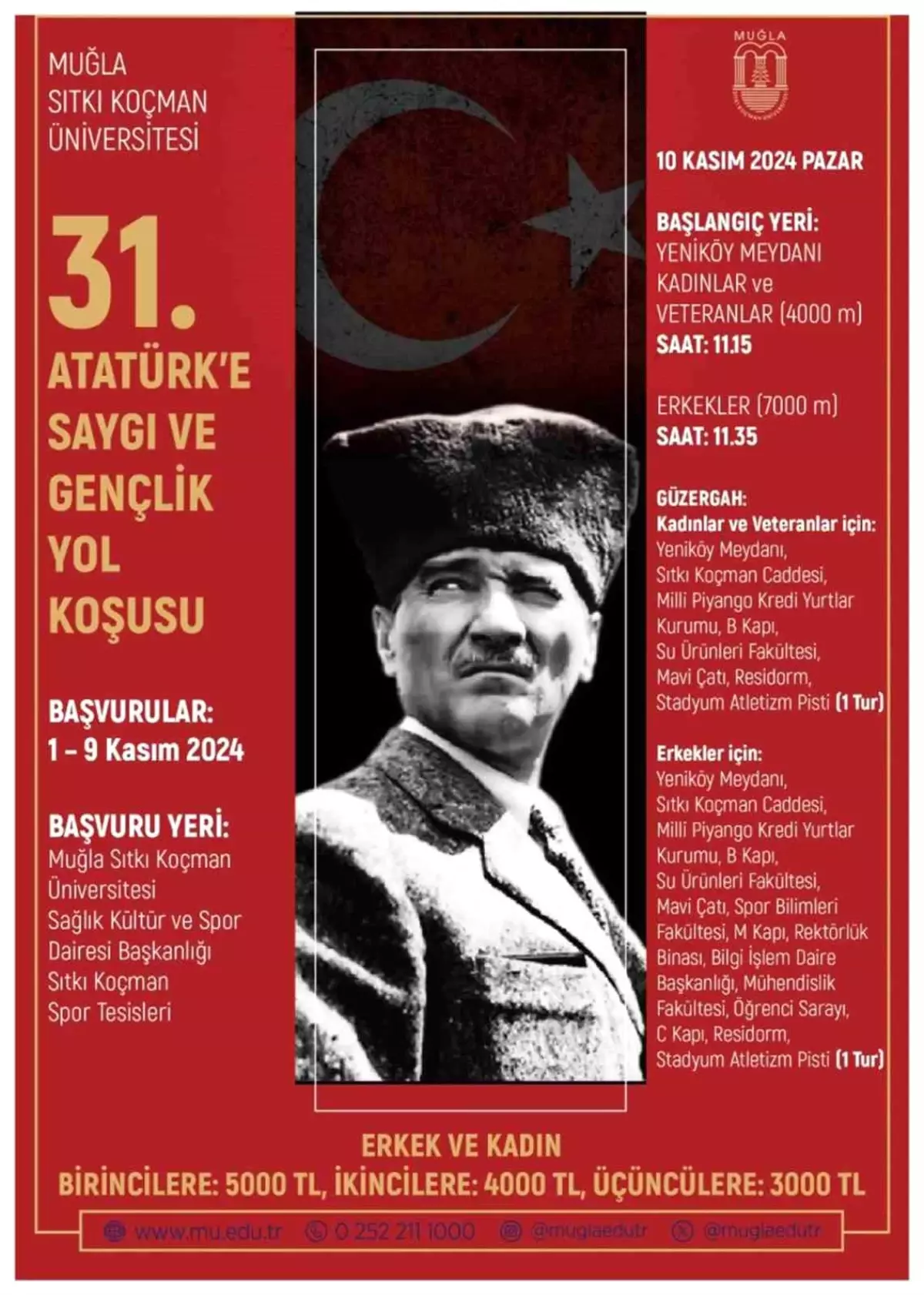 Mskü'den Ödüllü 31'Inci Atatürk'e Saygı Gençlik Yol Koşusu-1