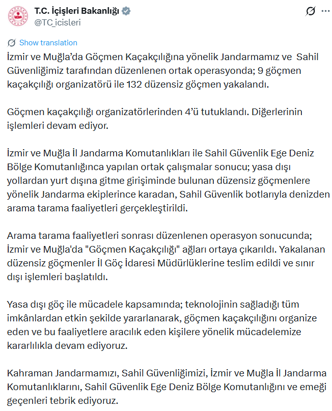 Muğla Göçmen Kaçakçılığı